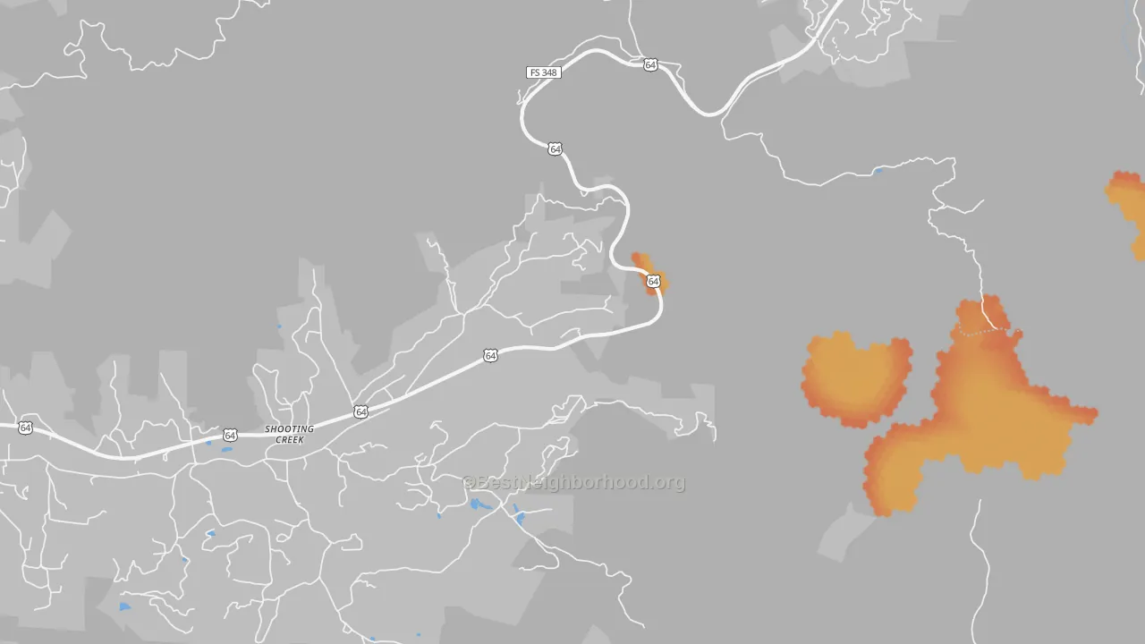Bike Grade map of Shooting Creek, NC