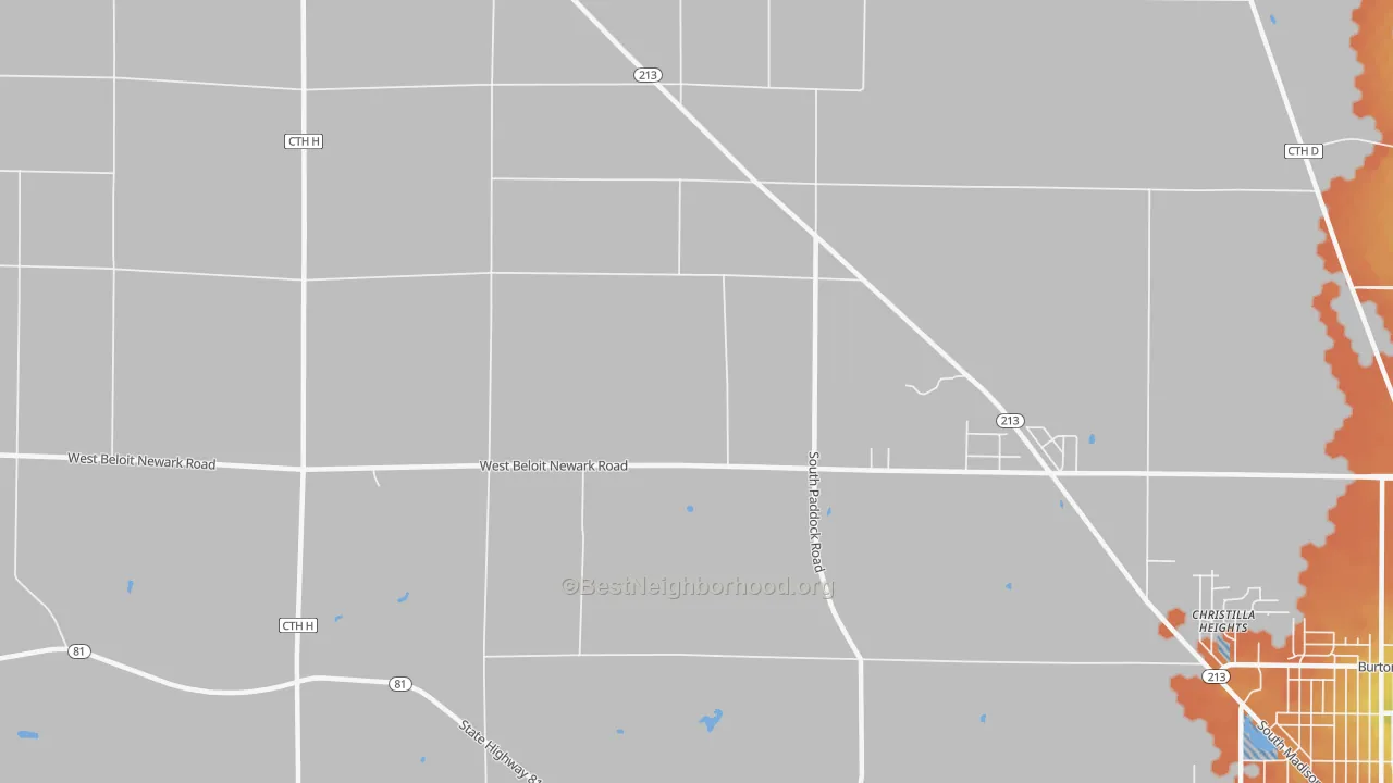 Bike Grade map of Shopiere, WI
