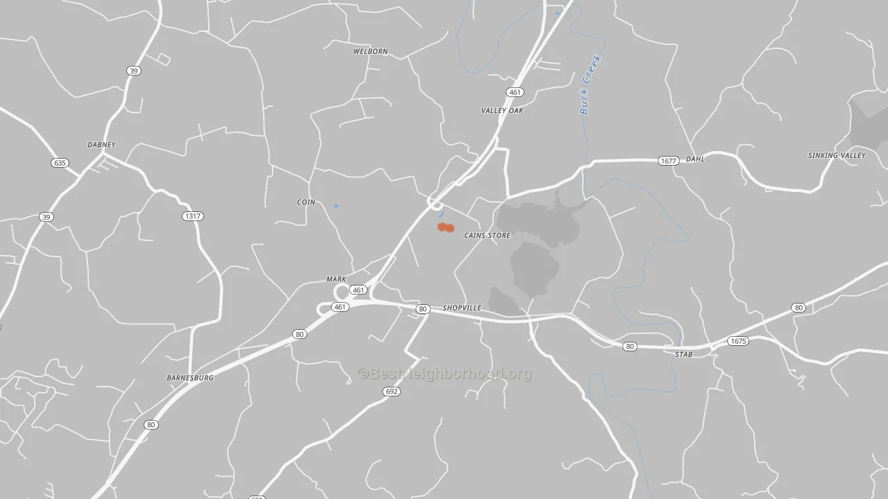Bike Grade map of Shopville, KY