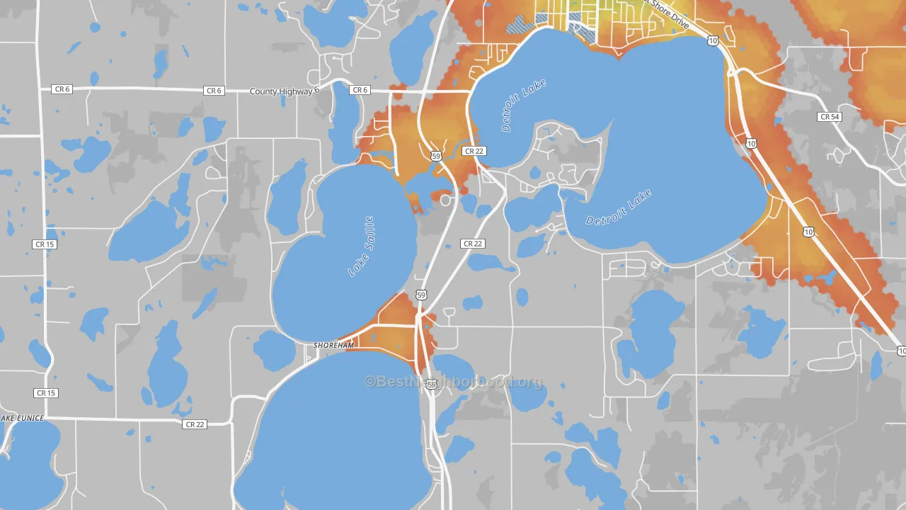 Bike Grade map of Shoreham, MN