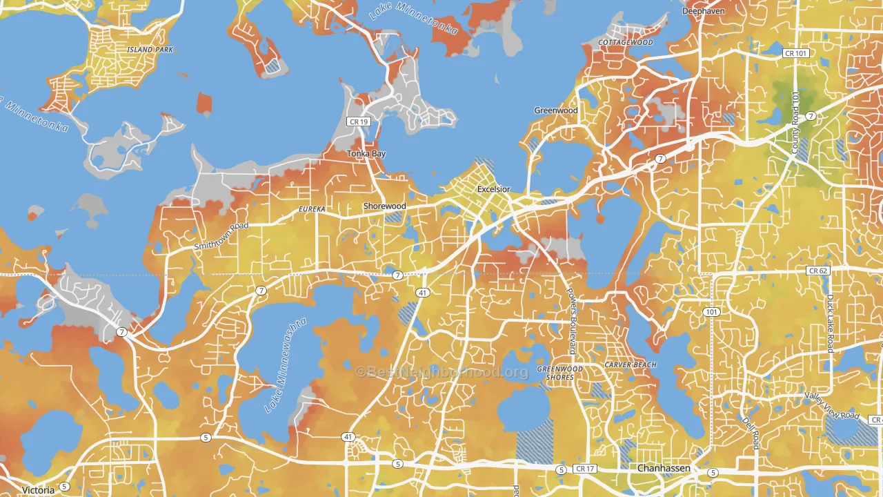 Bike Grade map of Shorewood, MN