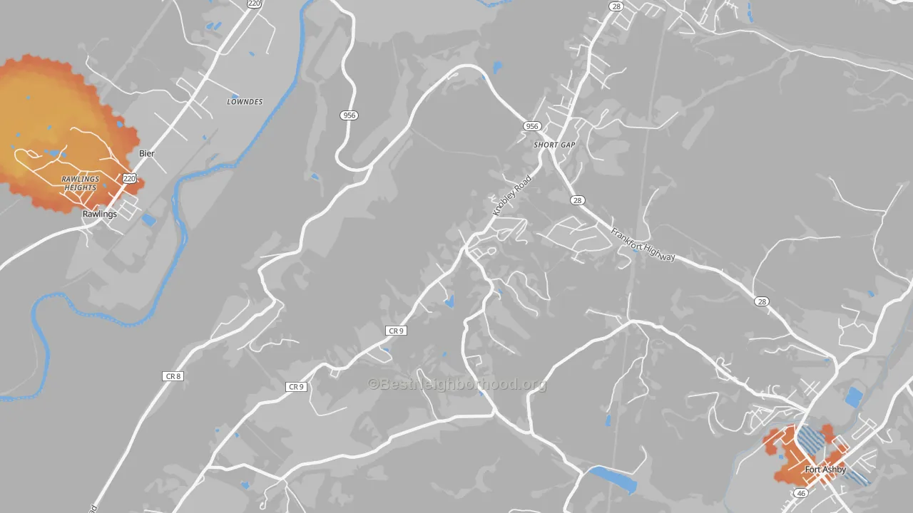 Bike Grade map of Short Gap, WV