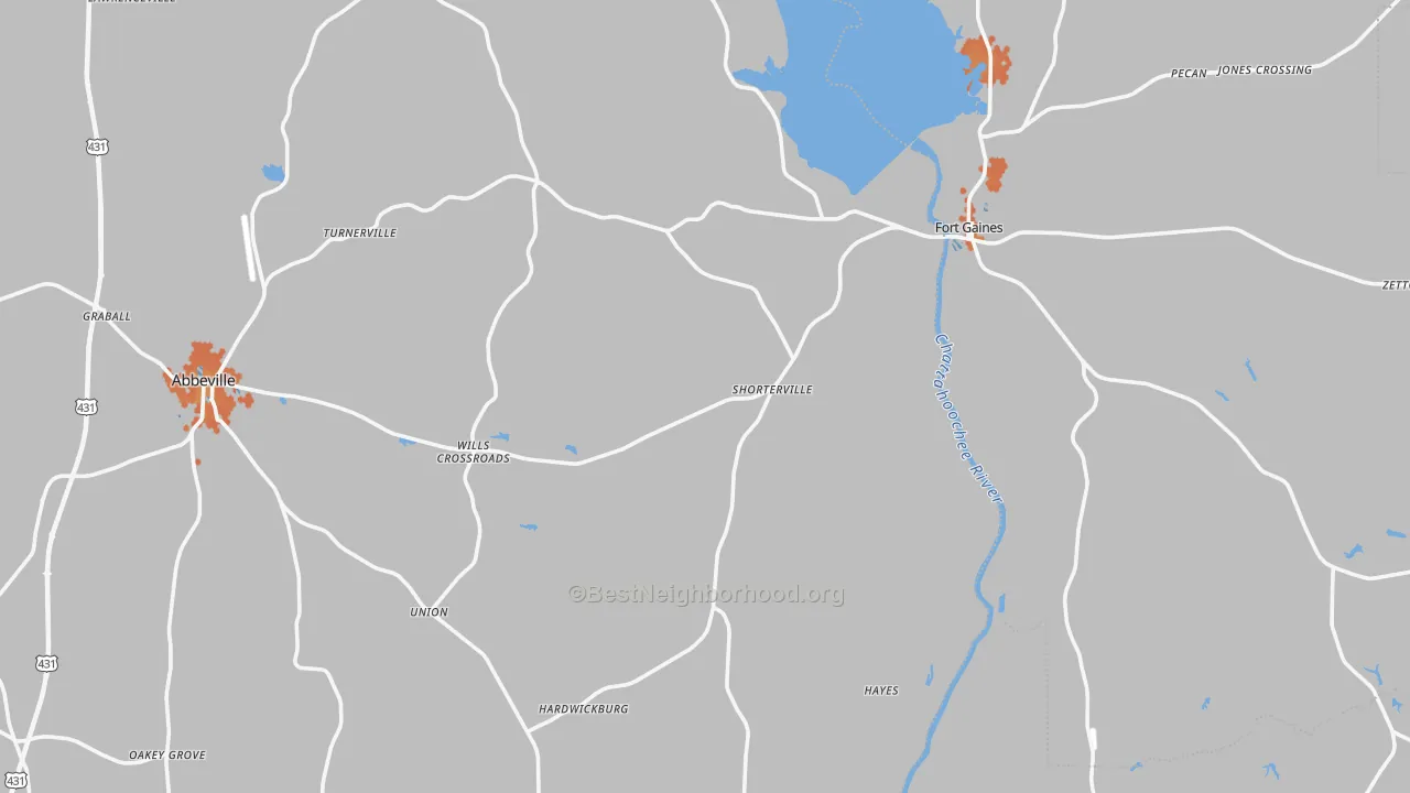 Bike Grade map of Shorterville, AL