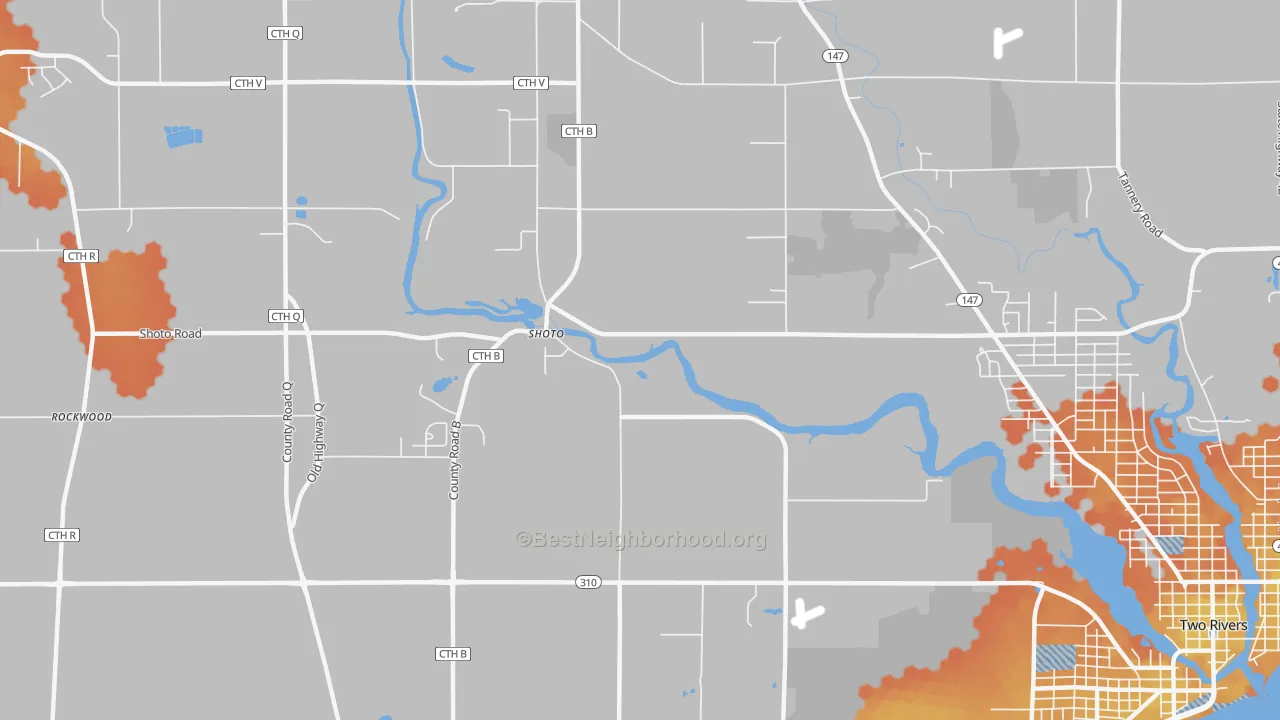 Bike Grade map of Shoto, WI