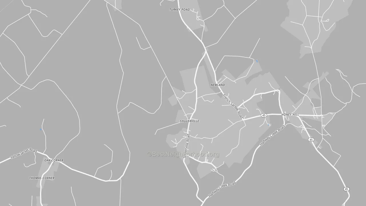 Bike Grade map of Shulerville, SC