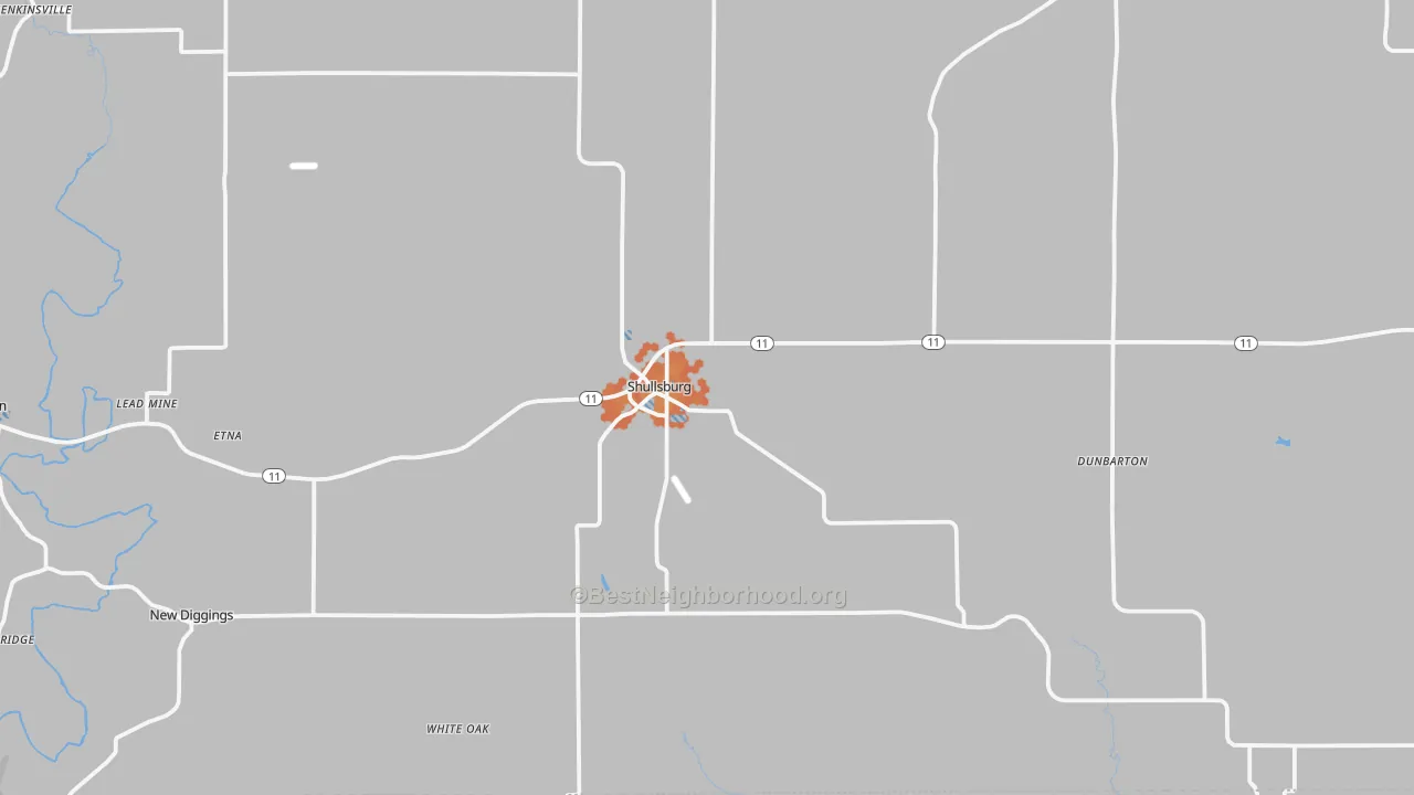 Bike Grade map of Shullsburg, WI
