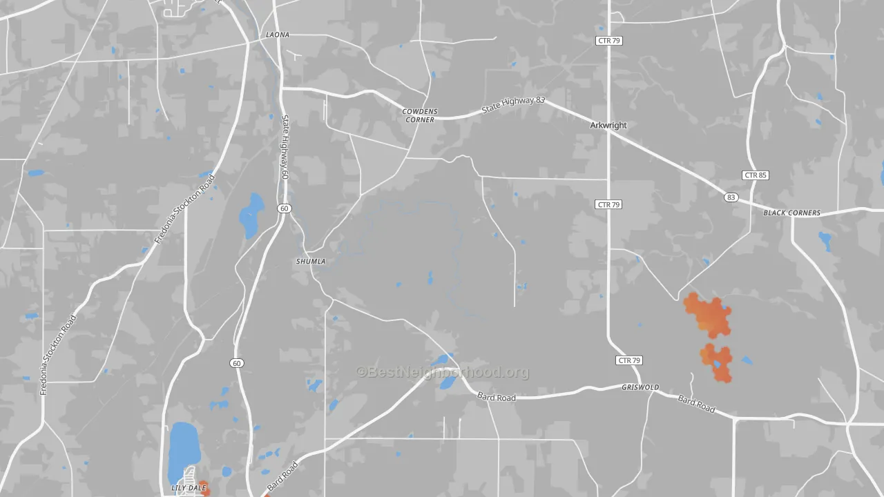 Bike Grade map of Shumla, NY