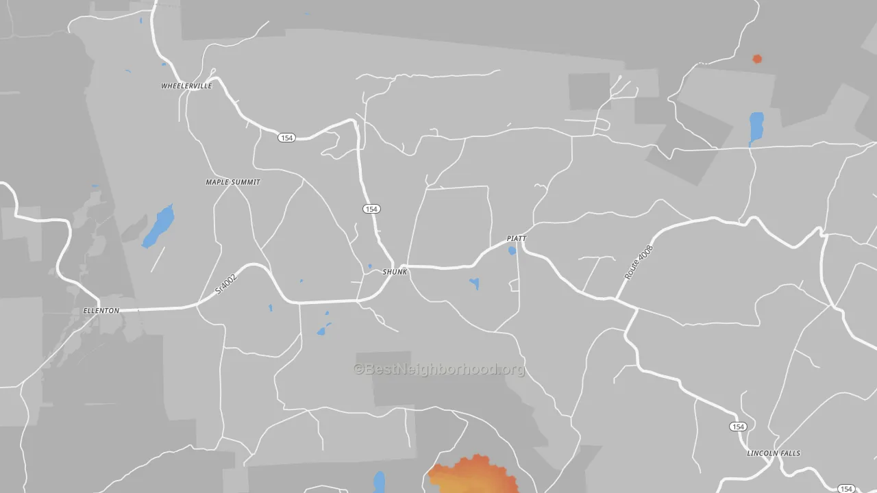 Bike Grade map of Shunk, PA