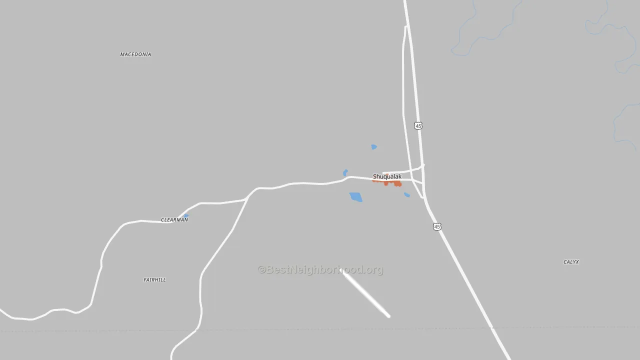 Bike Grade map of Shuqualak, MS
