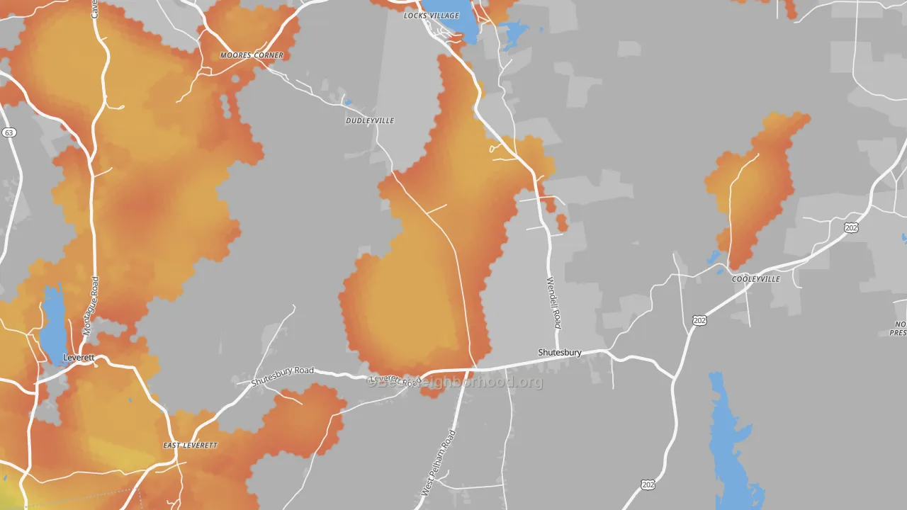 Bike Grade map of Shutesbury, MA