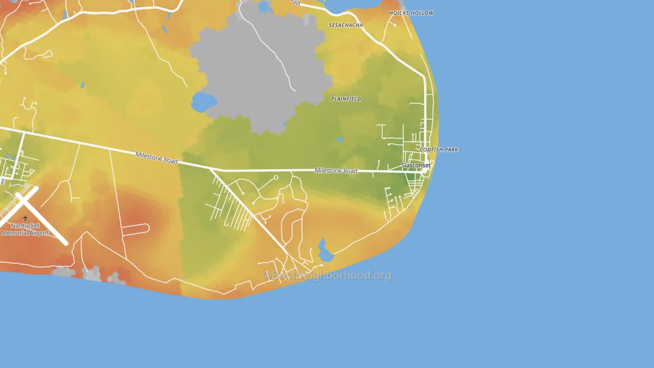 Bike Grade map of Siasconset, MA