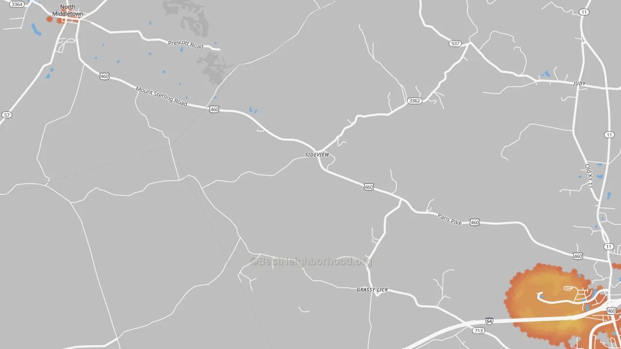 Bike Grade map of Sideview, KY