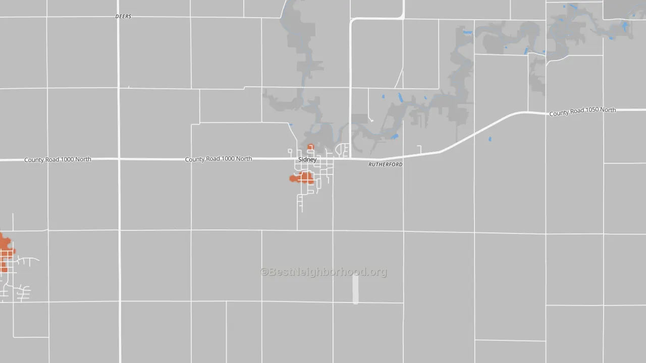 Bike Grade map of Sidney, IL
