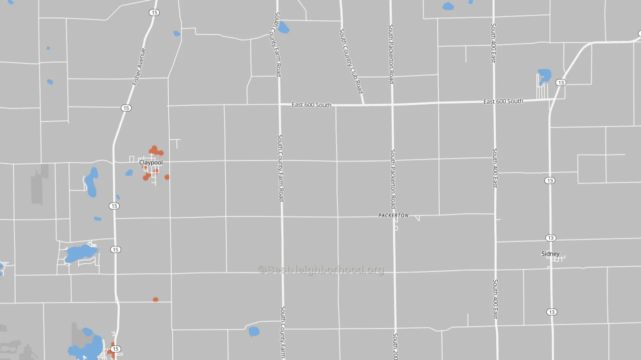 Bike Grade map of Sidney, IN