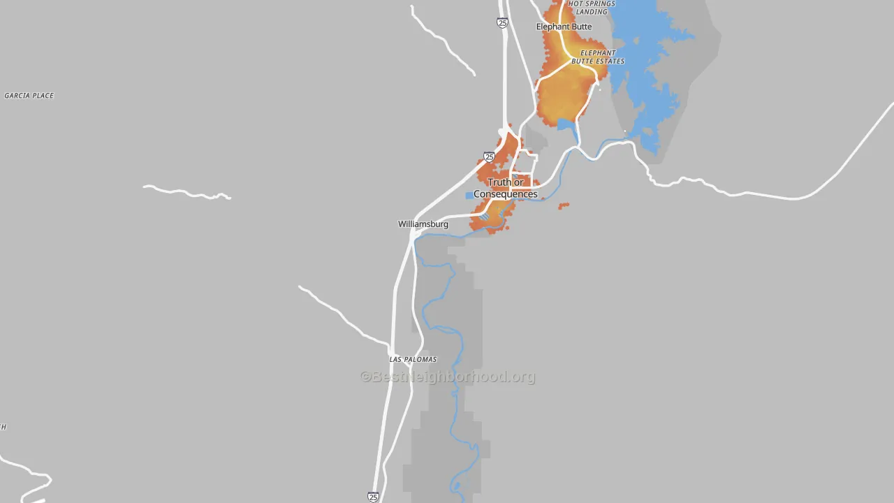 Bike Grade map of Sierra County, NM