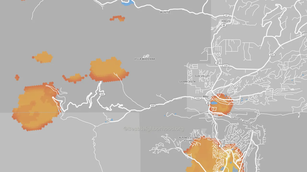 Bike Grade map of Sierra Vista, NM