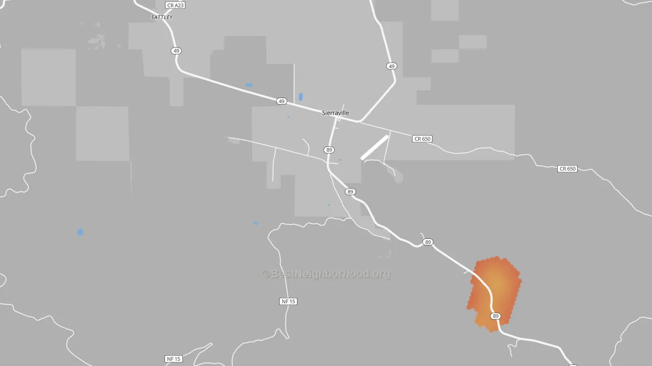 Bike Grade map of Sierraville, CA