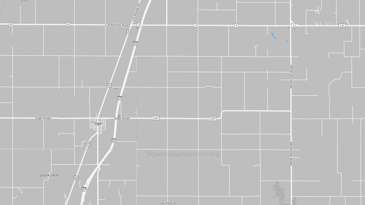 Bike Grade map of Sigel, IL