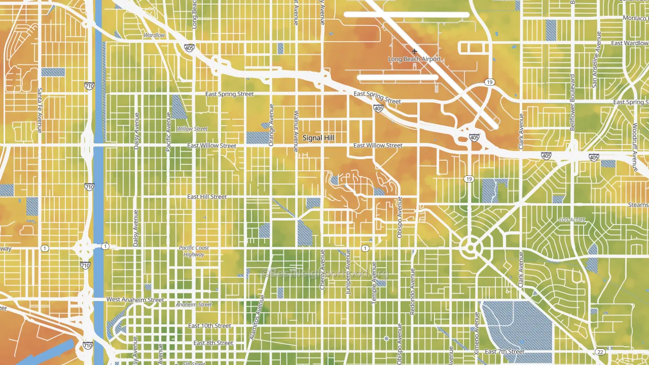 Bike Grade map of Signal Hill, CA