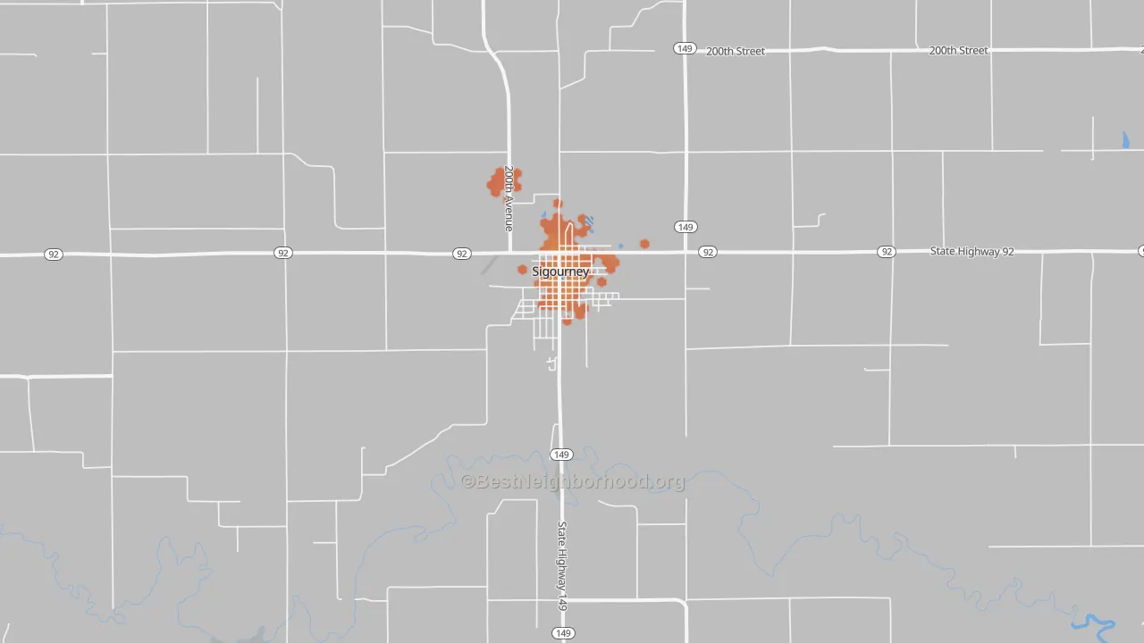 Bike Grade map of Sigourney, IA