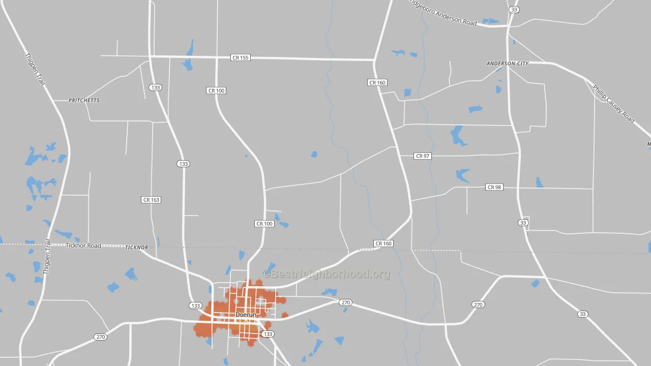 Bike Grade map of Sigsbee, GA
