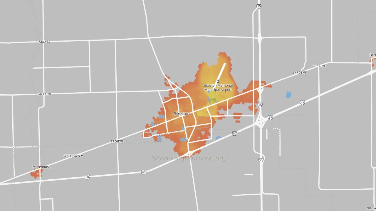 Bike Grade map of Sikeston, MO