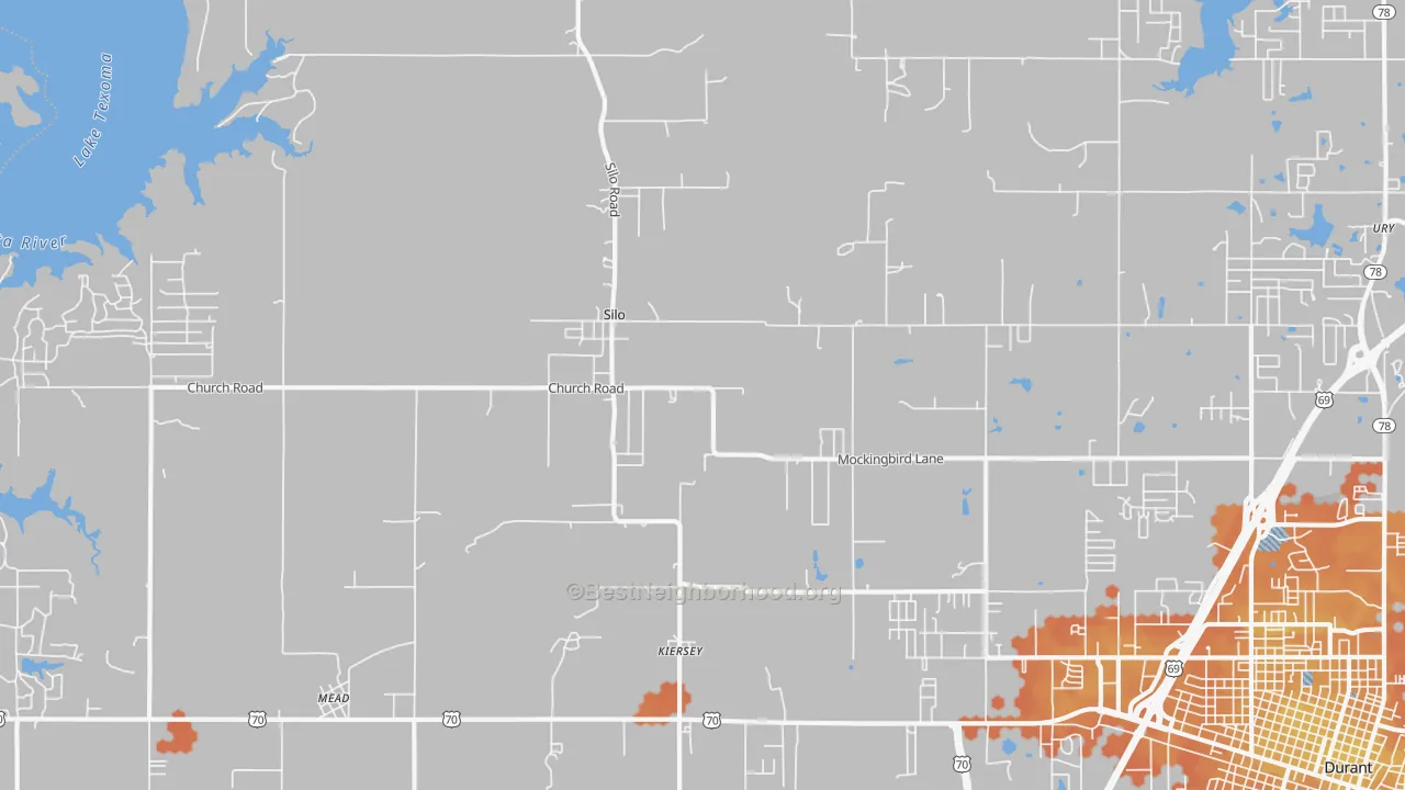 Bike Grade map of Silo, OK