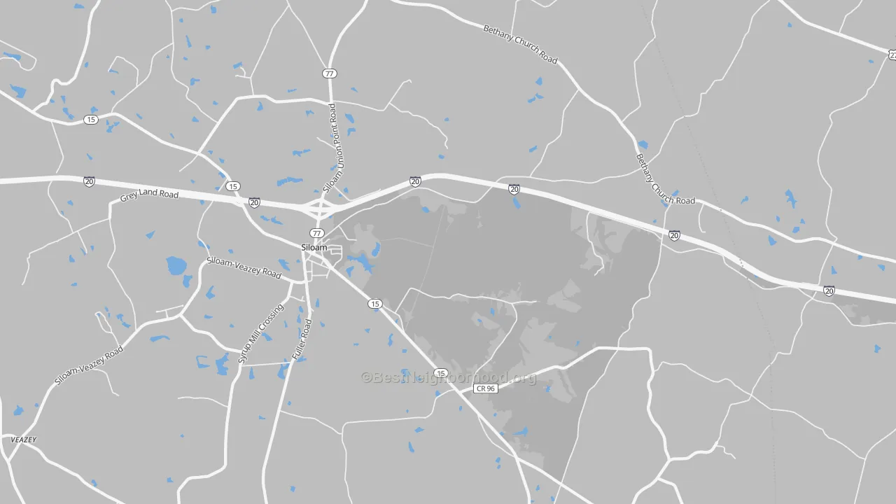 Bike Grade map of Siloam, GA