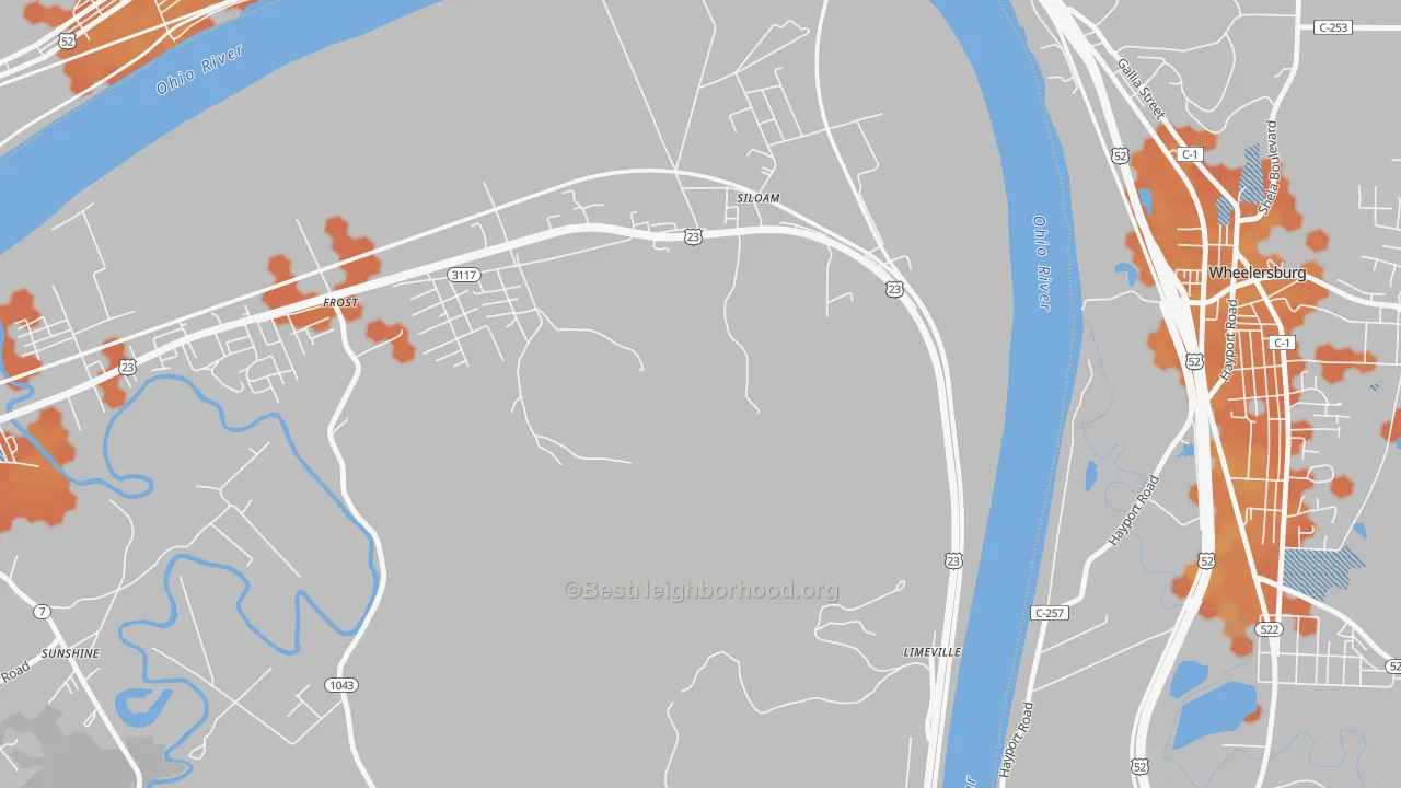 Bike Grade map of Siloam, KY