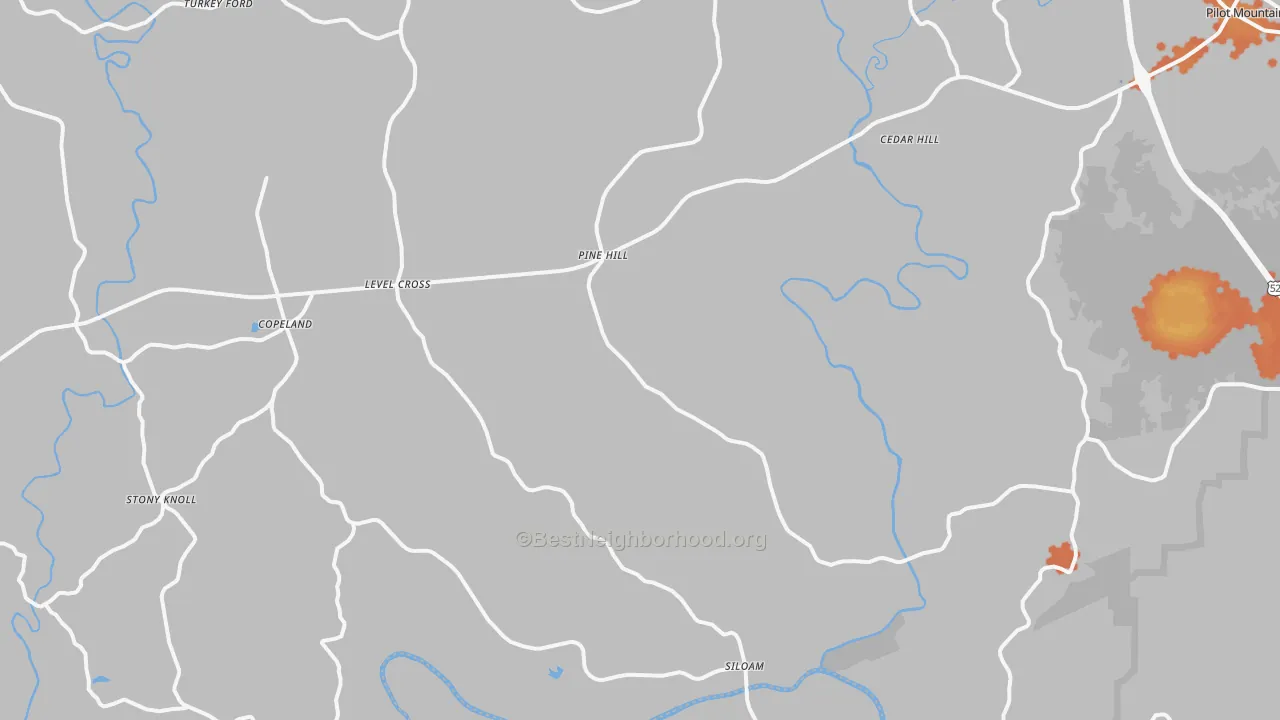 Bike Grade map of Siloam, NC