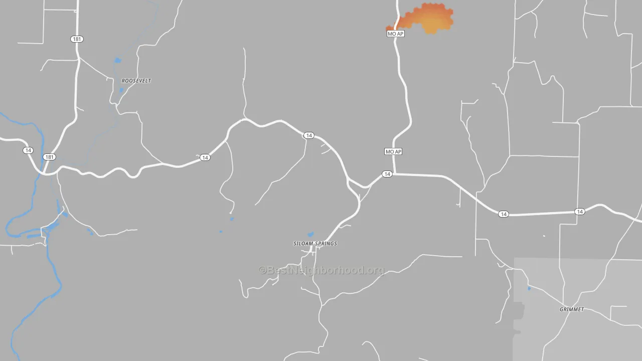 Bike Grade map of Siloam Springs, MO