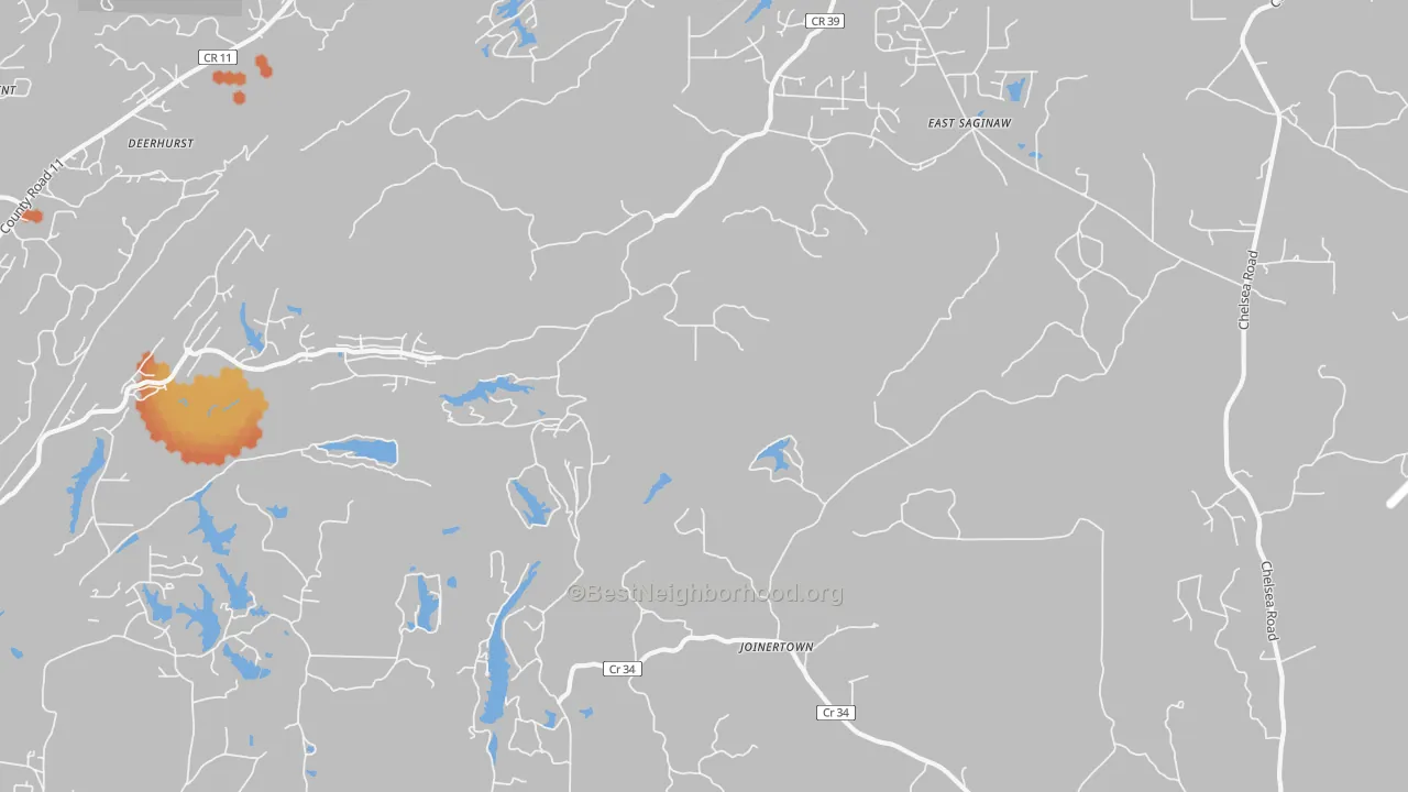 Bike Grade map of Siluria, AL