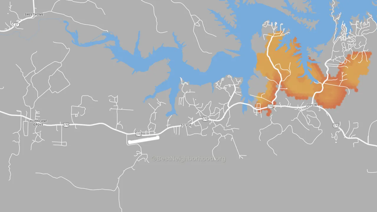 Bike Grade map of Silver, AR