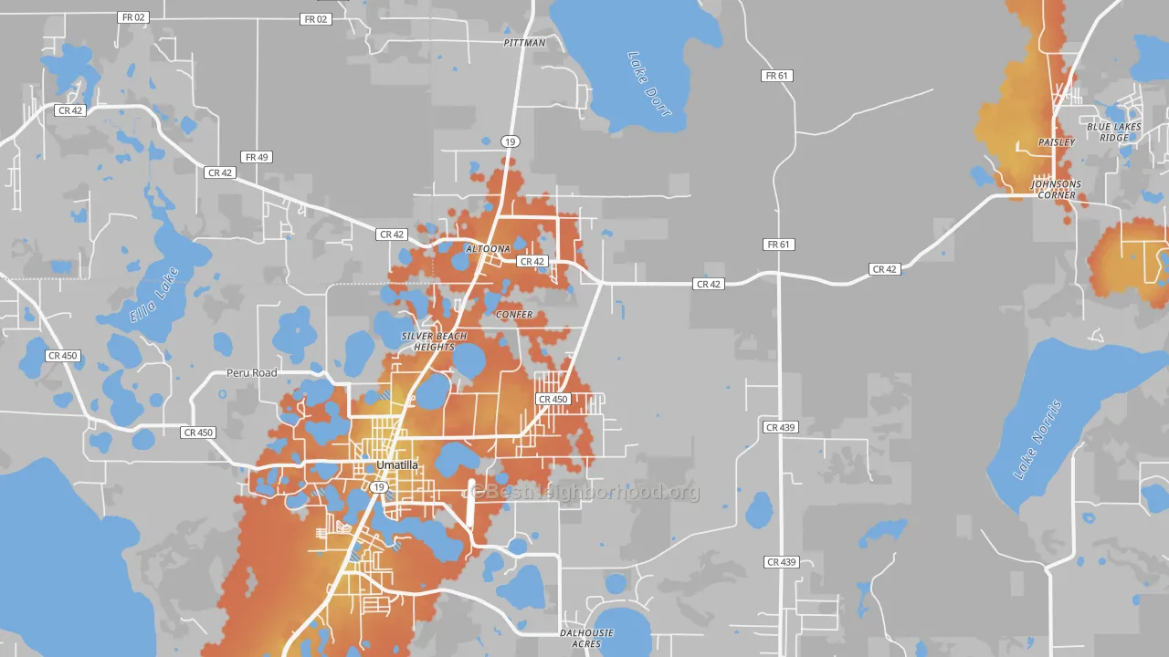 Bike Grade map of Silver Beach Heights, FL