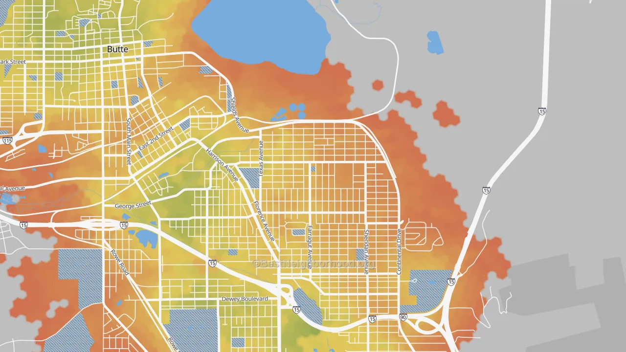 Bike Grade map of Silver Bow Park, Butte, MT