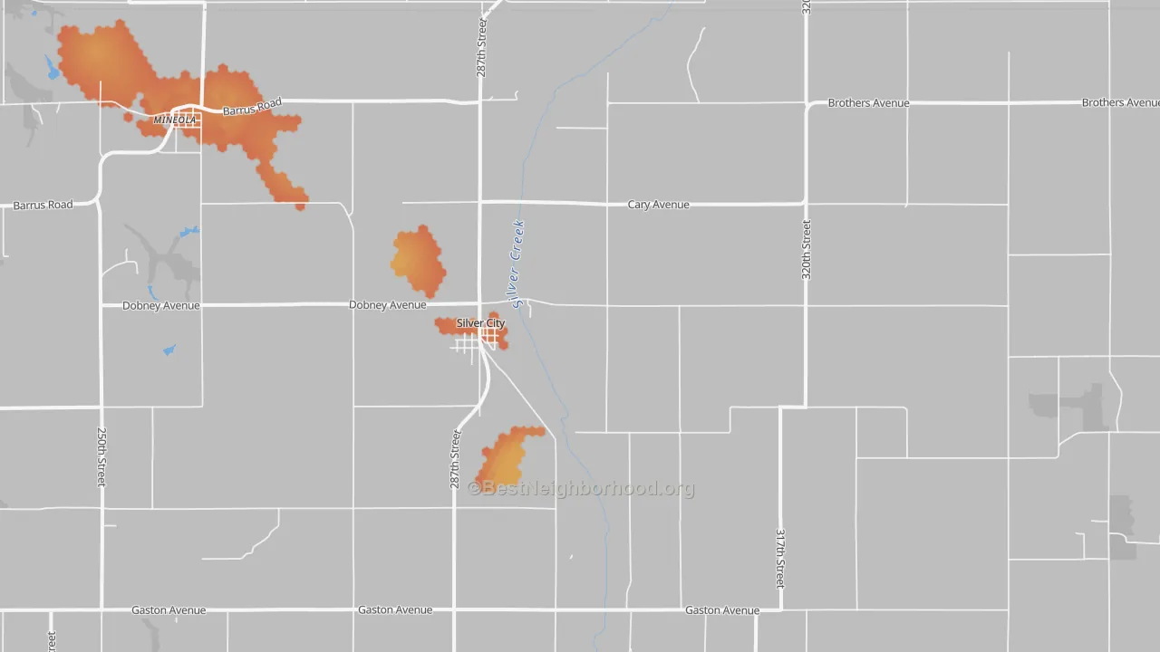Bike Grade map of Silver City, IA