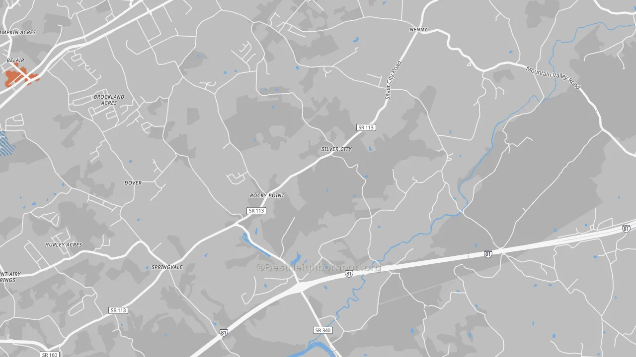 Bike Grade map of Silver City, TN