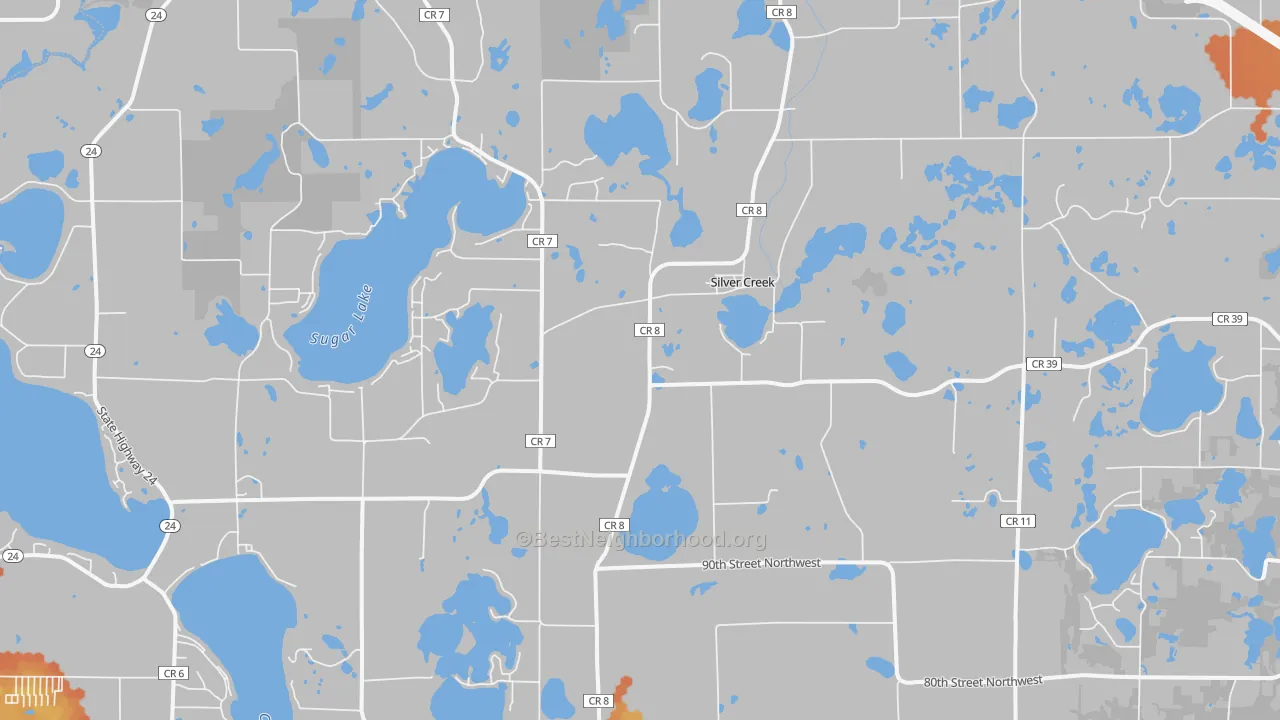 Bike Grade map of Silver Creek, MN