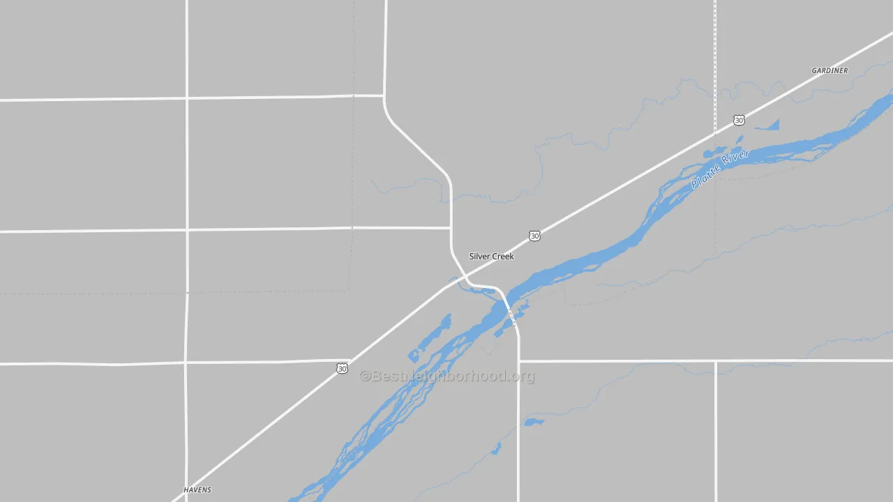 Bike Grade map of Silver Creek, NE