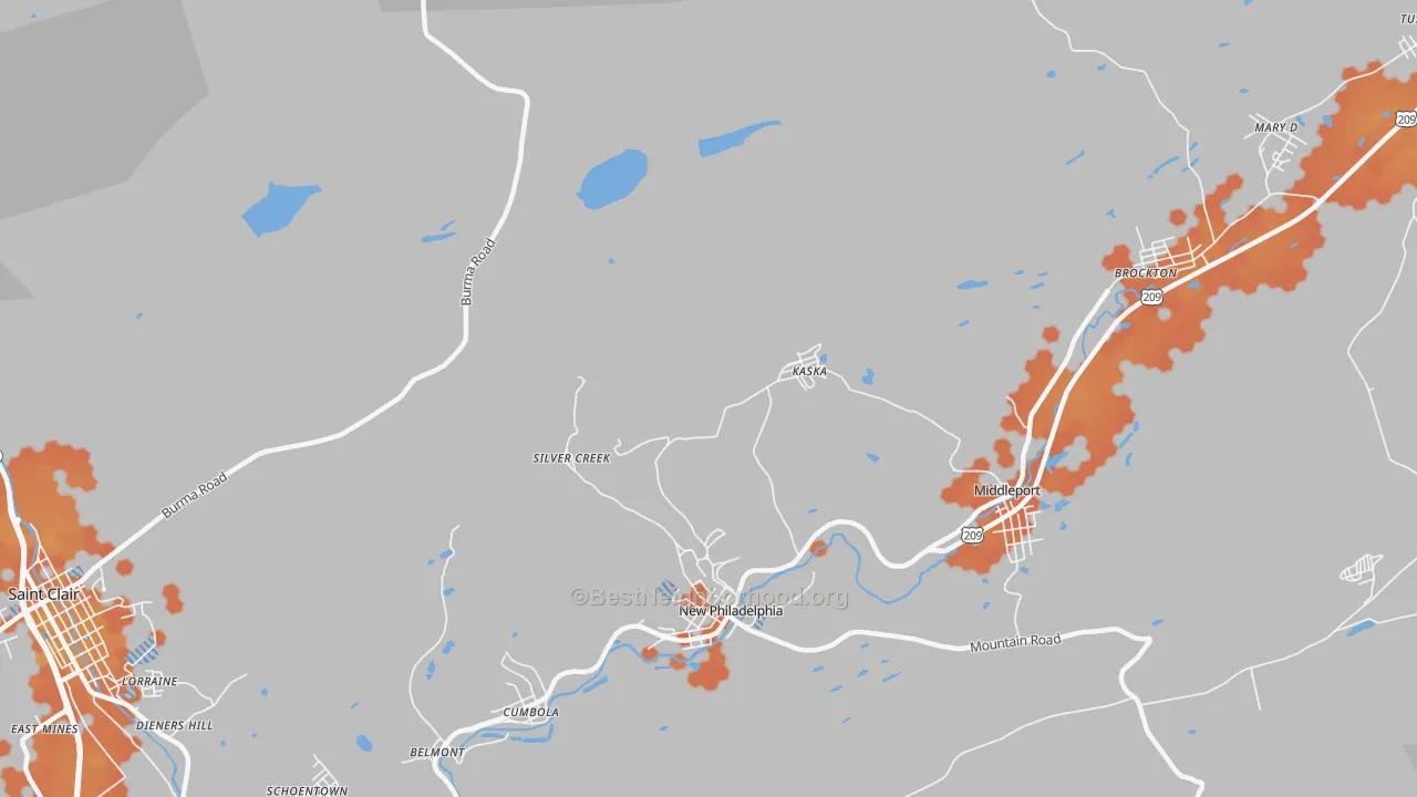 Bike Grade map of Silver Creek, PA