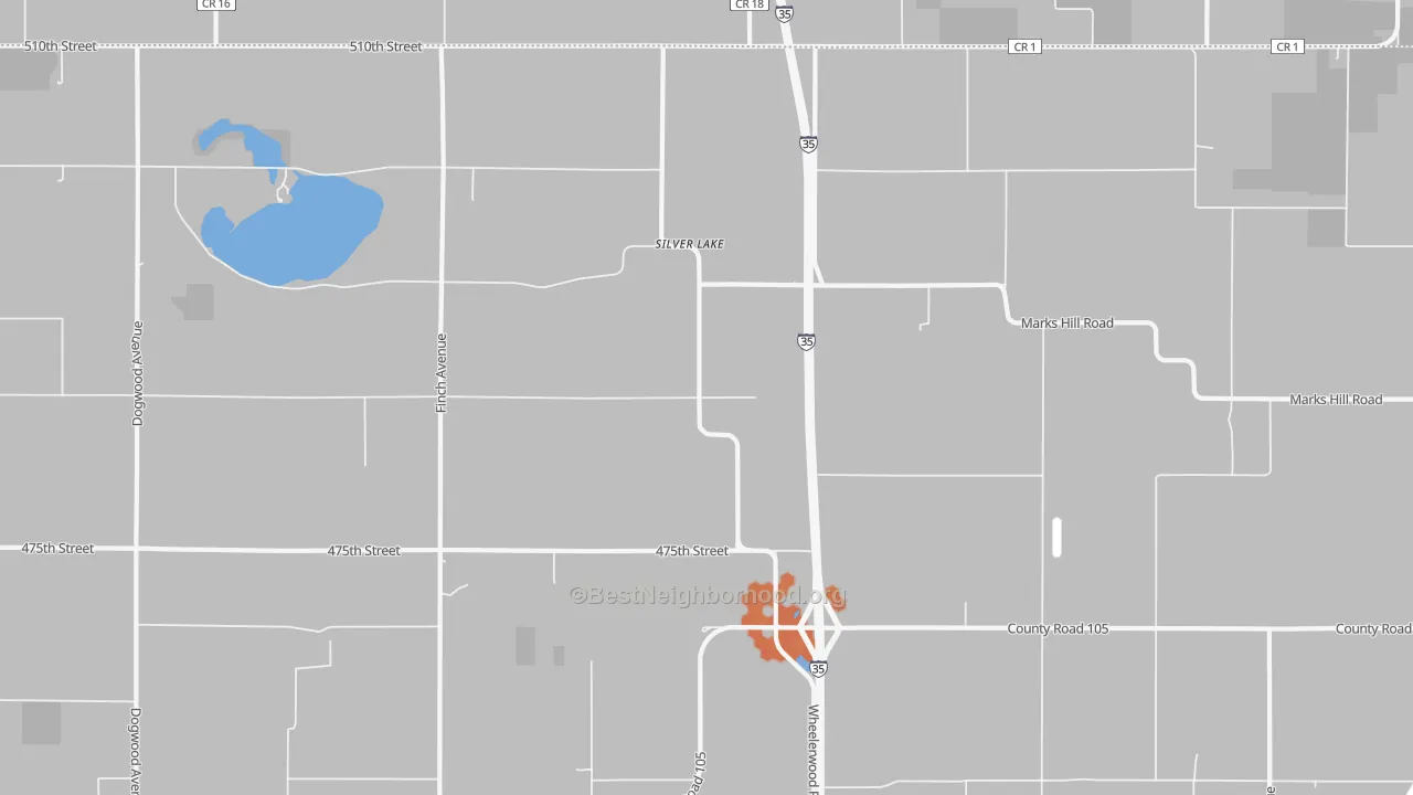 Bike Grade map of Silver Lake, IA