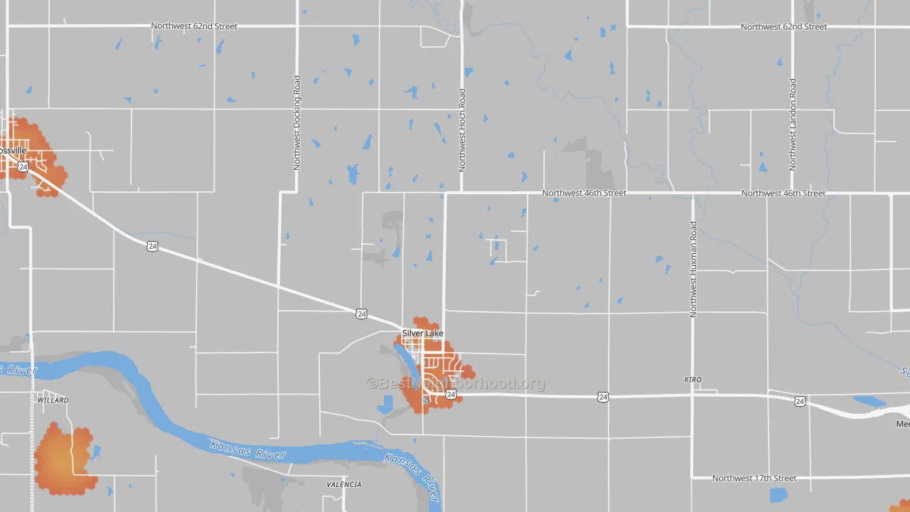 Bike Grade map of Silver Lake, KS