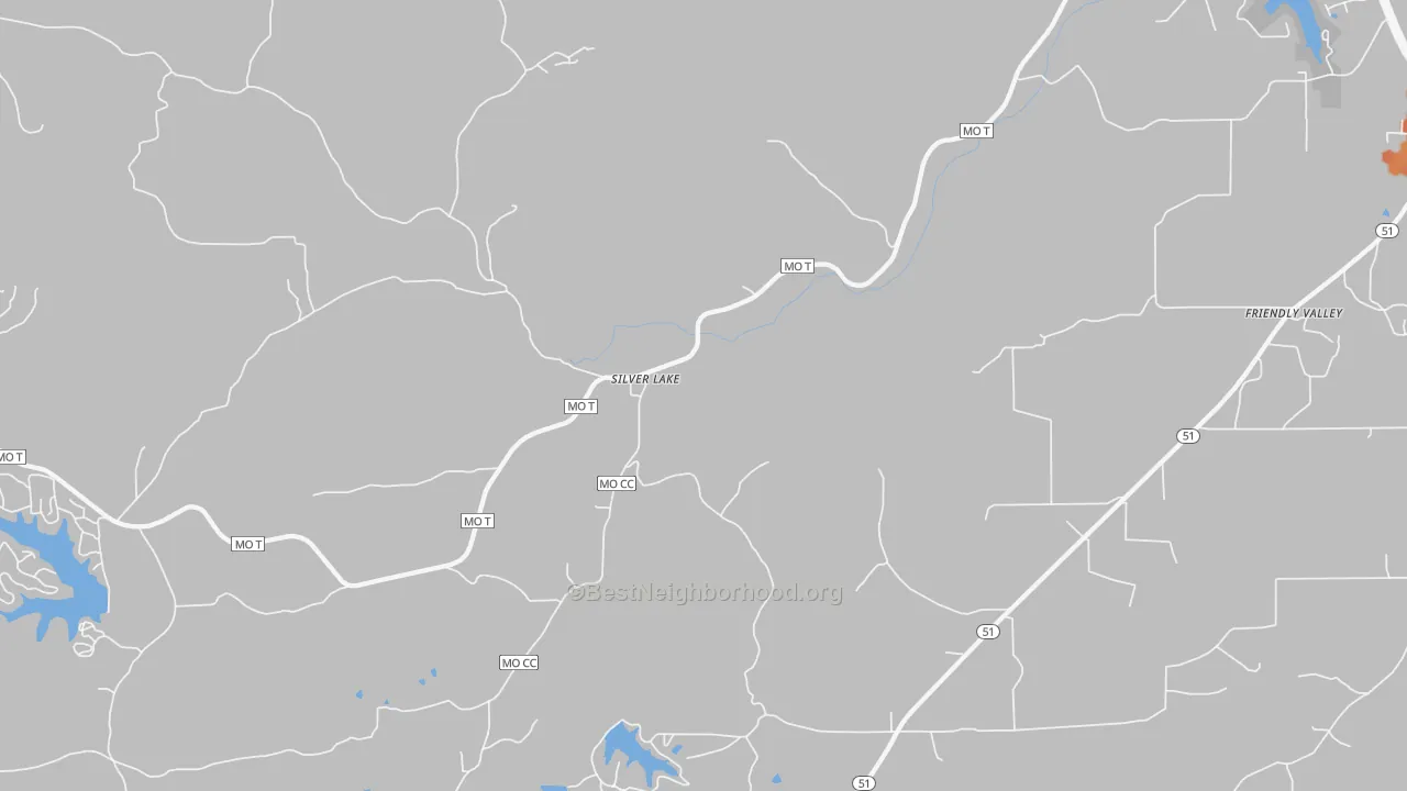 Bike Grade map of Silver Lake, MO