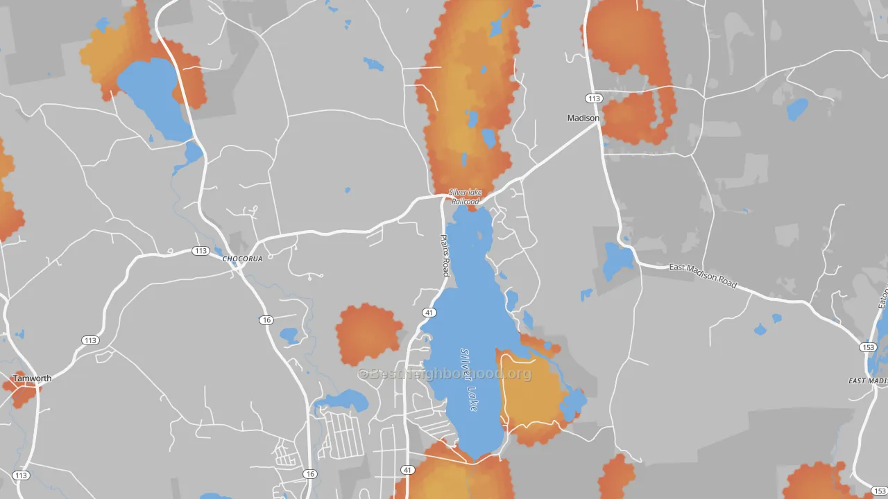 Bike Grade map of Silver Lake, NH