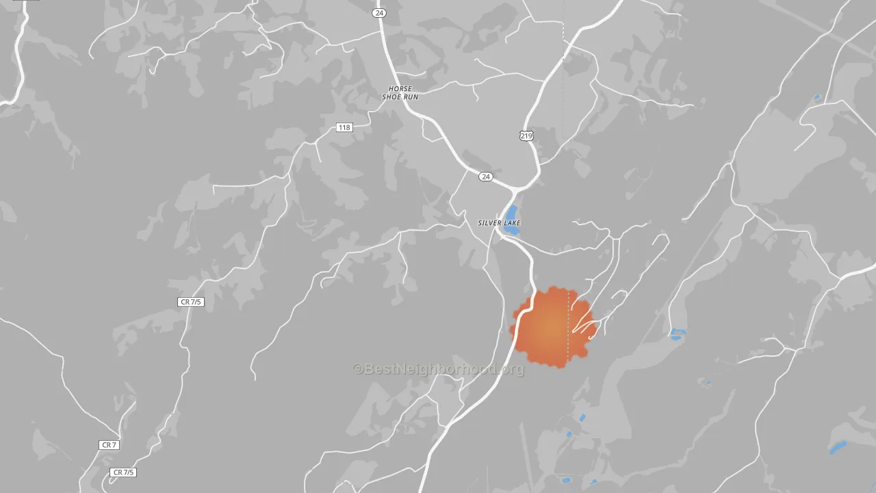 Bike Grade map of Silver Lake, WV