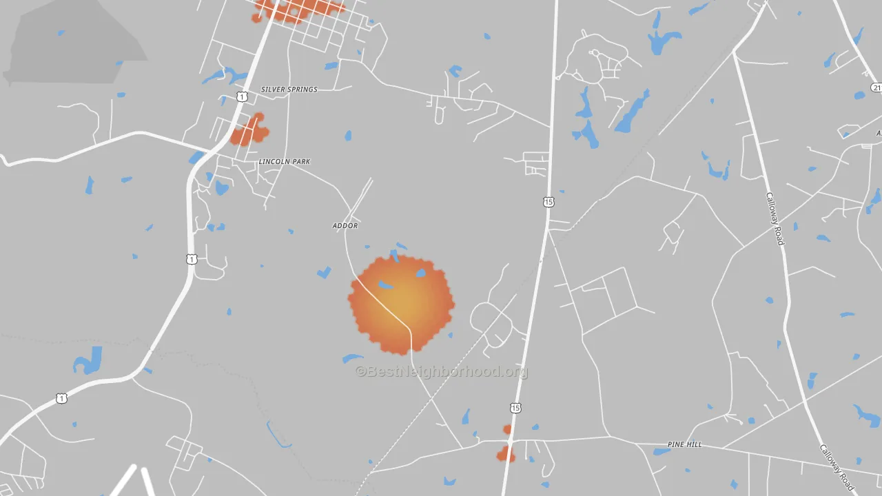 Bike Grade map of Silver Spring, NC