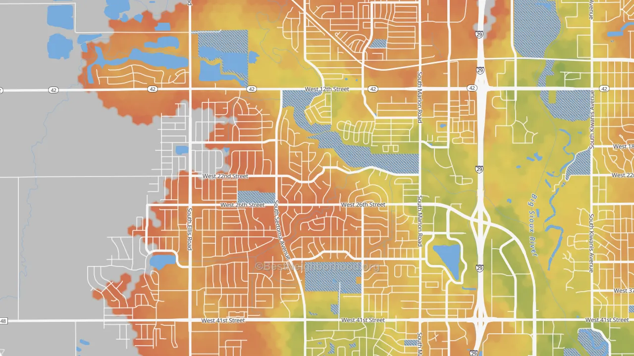 Bike Grade map of Silver Valley Addition, Sioux Falls, SD
