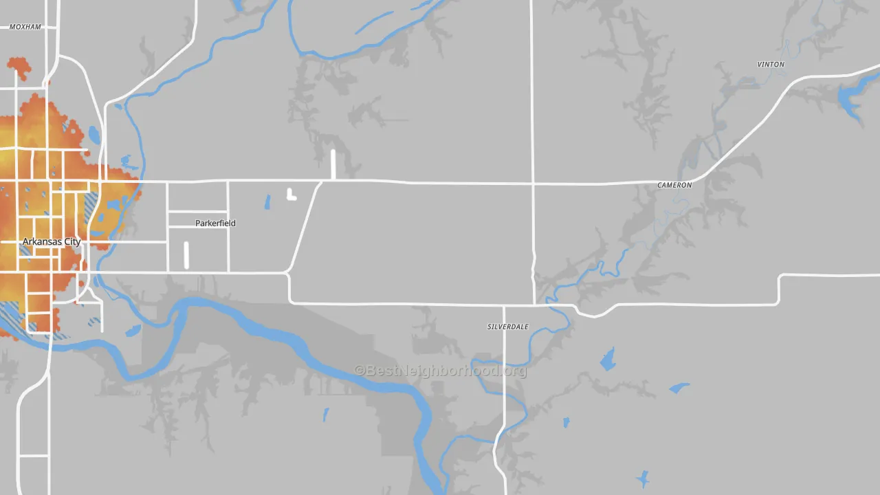 Bike Grade map of Silverdale, KS