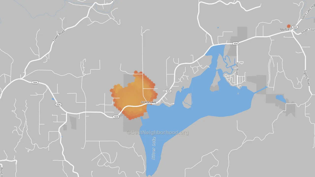 Bike Grade map of Silverlake, WA