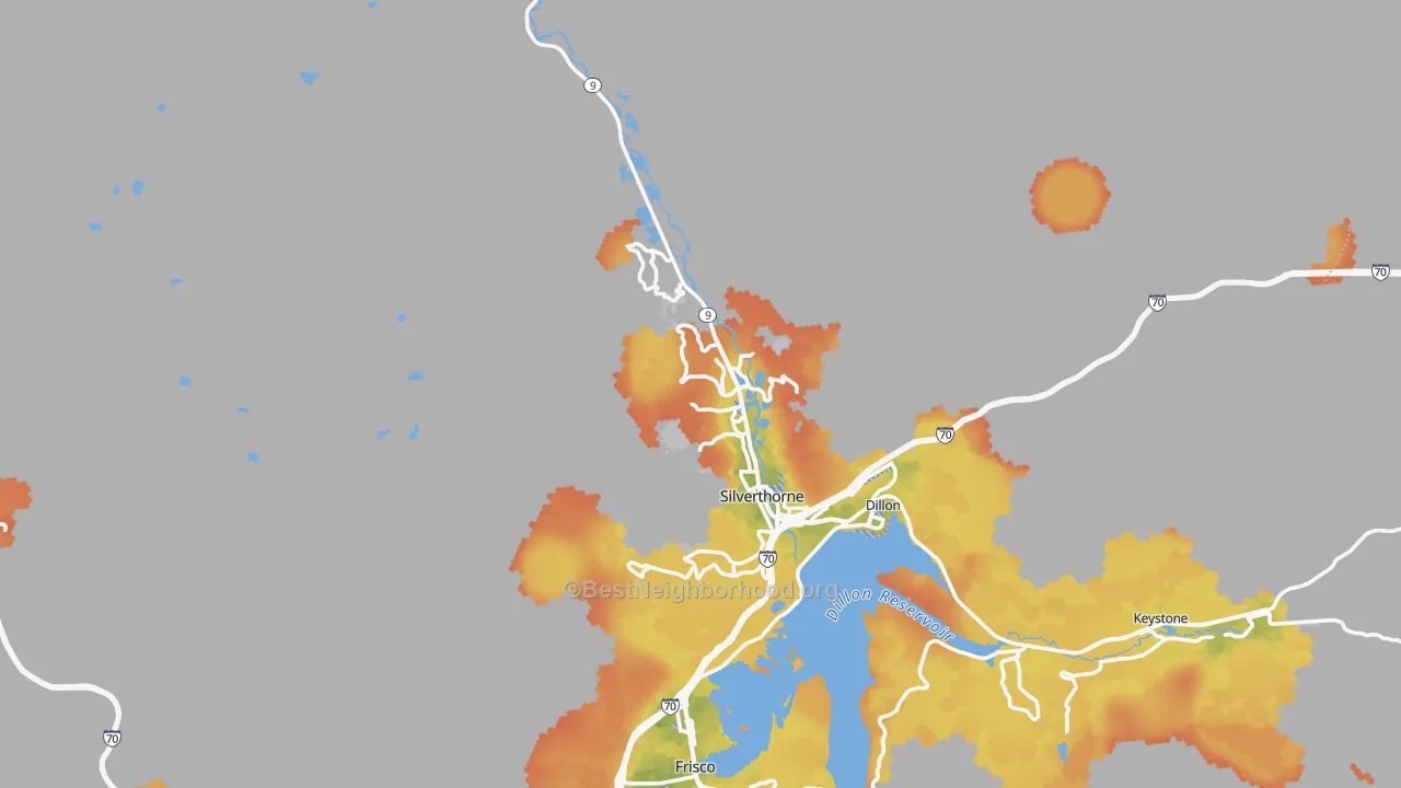 Bike Grade map of Silverthorne, CO